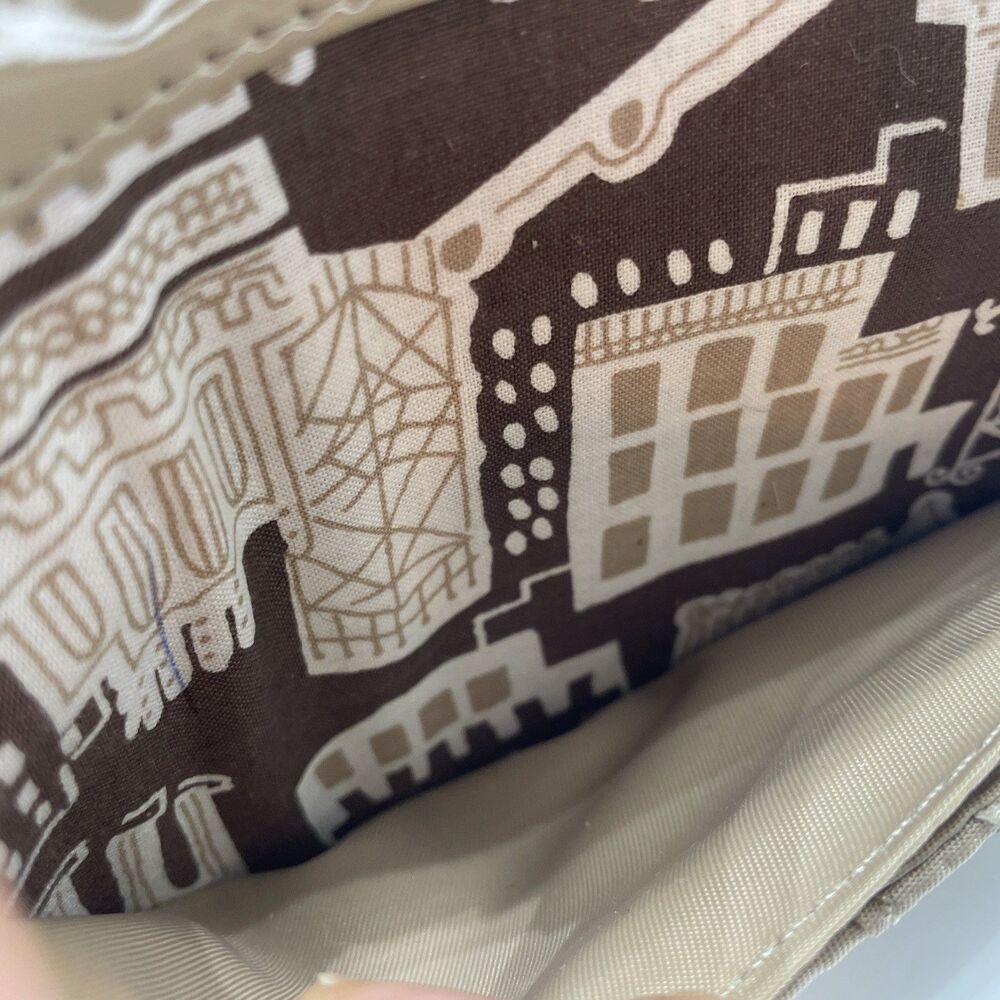 Vera Bradley tan khaki CAFE WALLET fold w/ coin - Picture 10 of 15